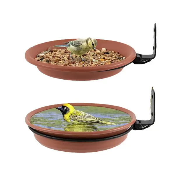Tree Wall Mounted Bird Tray for Feeder and Bath With Heavy Duty Iron Ring Multifunctional Bird Feeding Trays for Garden Balcony - Image 3