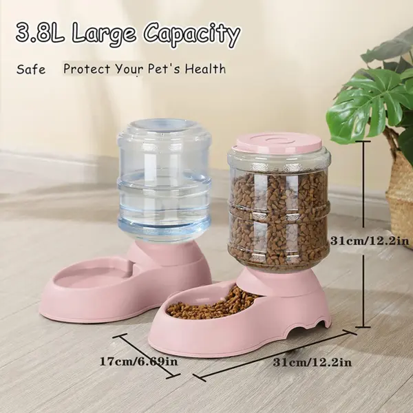 3,8 L Große Kapazität Pet Feeder Schüsseln Kleine Hundefutter Schüssel Automatische Wasser Dispenser Hund Katze Futter Wasser Schüssel Welpen haustier Zubehör - Image 3