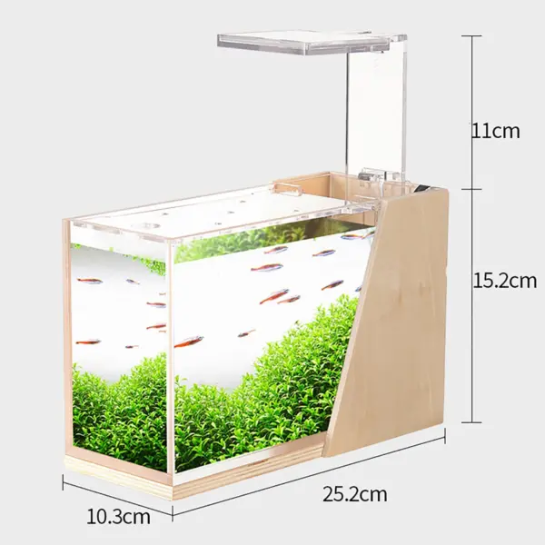 Desktop Aquarium Mini Seite Filter Verschönerung Acryl Ökologische Kleine Kreative Büro Aquarium Micro Aquarium Fishbowl - Image 9