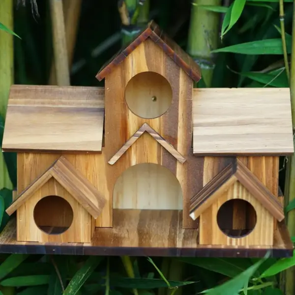 Bird House Room Wood Families Bluebird Finch Hanging Birdhouse For Garden Waterproof And Wear-resistant Pet Supplies - Image 8