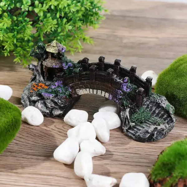 Aquarium Zubehör Laube Baum Pflanze gefälschte Landschafts bau Aquarium Ornament künstliche Brücke Steingarten Harz Aquarium Ornamente - Image 9