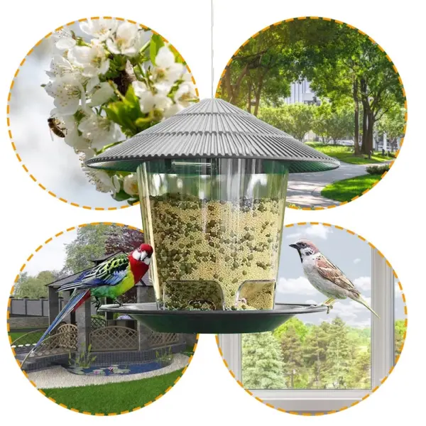 Bird Feeder For Outdoors Hanging Heavy Duty Weather Resistance Wild Bird Feeder Ideas For Bird Lovers Food Container With Rope - Image 6