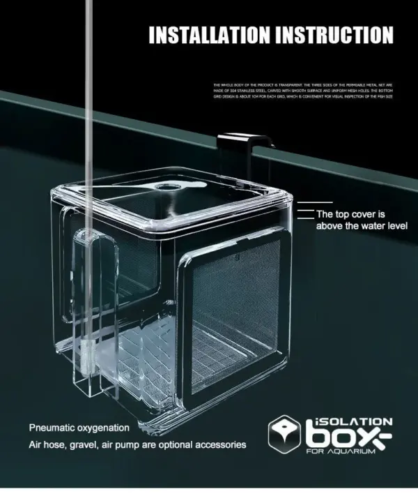 Aquarium Acrylic Fish Tank Breeder Box Isolation Box Detachable Fishbowl Ornamental Incubation Spawning Room Pneumatic Breeding - Image 16