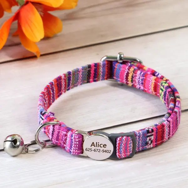 Personalisiertes Nylon-Katzenhalsband mit Schnellverschluss für Welpen und Katzen, Sicherheitshalsbänder für Haustiere, Kätzchen, kostenlos graviert, verstellbar - Image 19