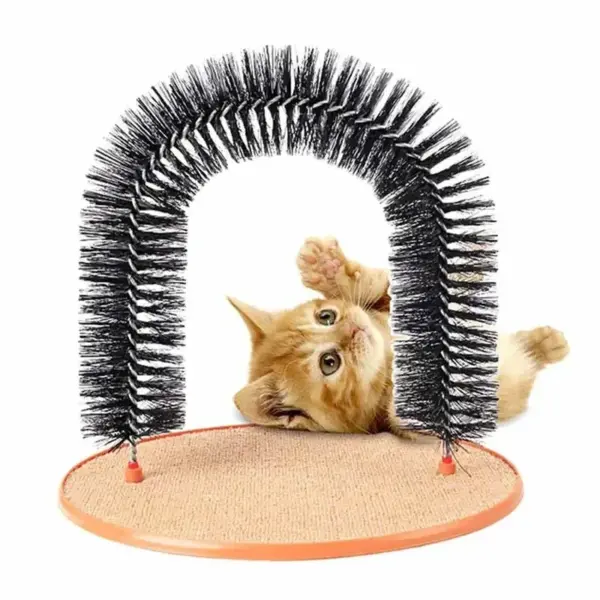Katzenspielzeug Bogen Selbst Grooming Pamper Katze mit einer Massage Pflege Reibbürste mit Kratzpad Spielzeug für Katzen Interaktives Spielzeug - Image 10