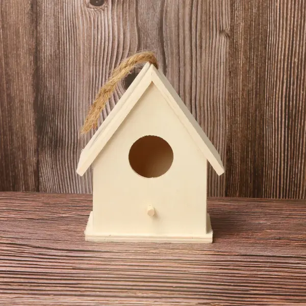 Wooden Mini Bird Cage Outdoor Hanging Birdhouse Box Garden Bird Cages Home Yard Decoration Bird Products Wooden Bird Parrot Nest - Image 18