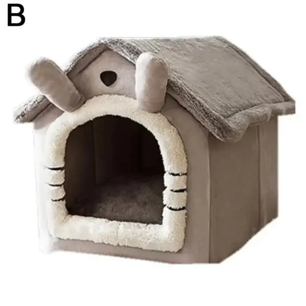 Verdicktes Haustier warmes Haus Katze und Hundehütte Winter warm universell für alle Jahreszeiten abnehmbar und wasch bar niedlich neu bequem - Image 7