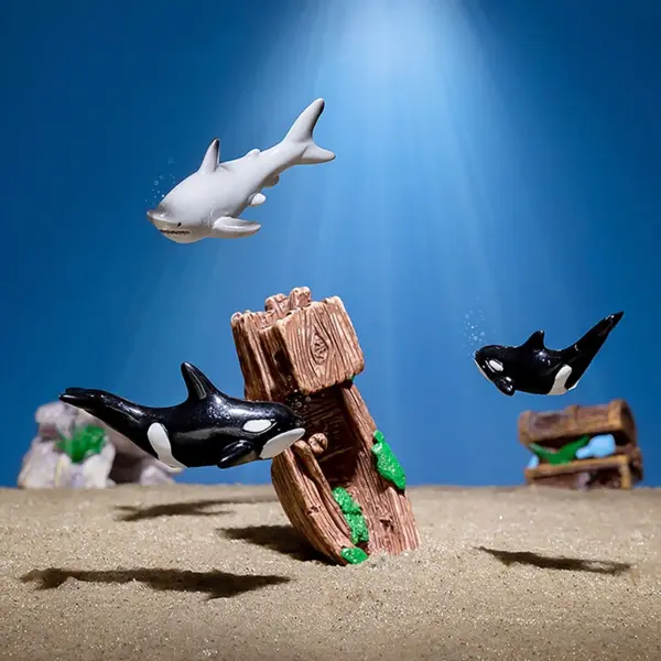 Mini Cute Whale Shark Turtle Aquarium For DIY Fish Tank Micro Landscape Simulated Submarine World Animals Home Desktop Ornament - Image 3