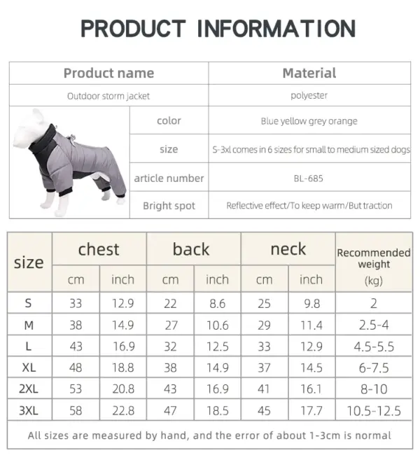 Dog Clothes Four Feet Clothing Warm Winter Coat Reflective Rainproof Dog Clothes Windproof Overall for Dogs Pet Cotton Clothes - Image 13