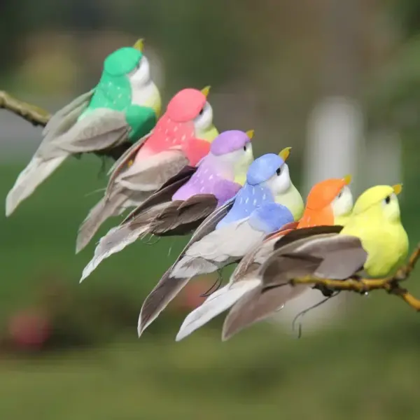 Hot 2pcs Simulation Feather Birds with Clips for Garden Lawn Tree Decor Handicraft Red Birds Figurines Home Decoration - Image 10