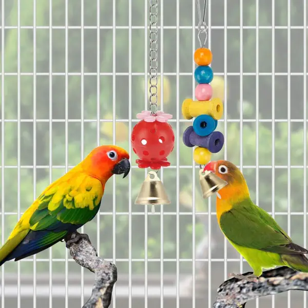 11Pcs Bird Cage Toys for Parrots Wood Birds Swing Reliable Chewable Bite Bridge Wooden Beads Shape Parrot Toy Bird Toys - Image 14