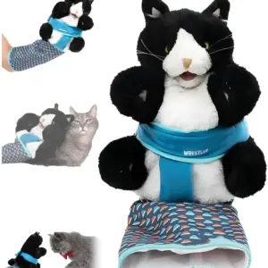 Katzenpuppe, Wrestler, Katzen-Wrestling-Spielzeugpuppe, interaktive Handpuppe mit robuster Polsterung für sicheres Spielen, Katzen- und Hundespielzeug
