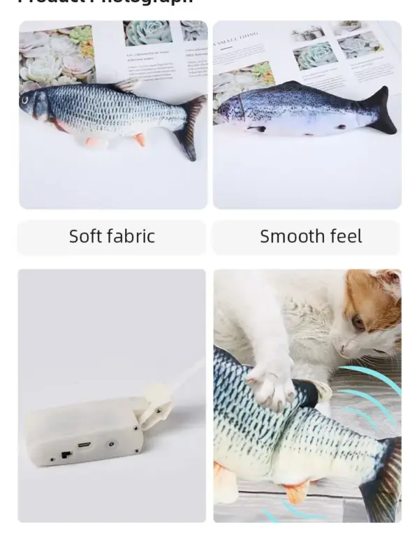 Katze Hund Spielzeug Fisch USB Lade Elektrische Floppy Simulation Fisch Interaktive Ausbildung Zähne Schleifen Haustier Kauen Spielzeug - Image 14