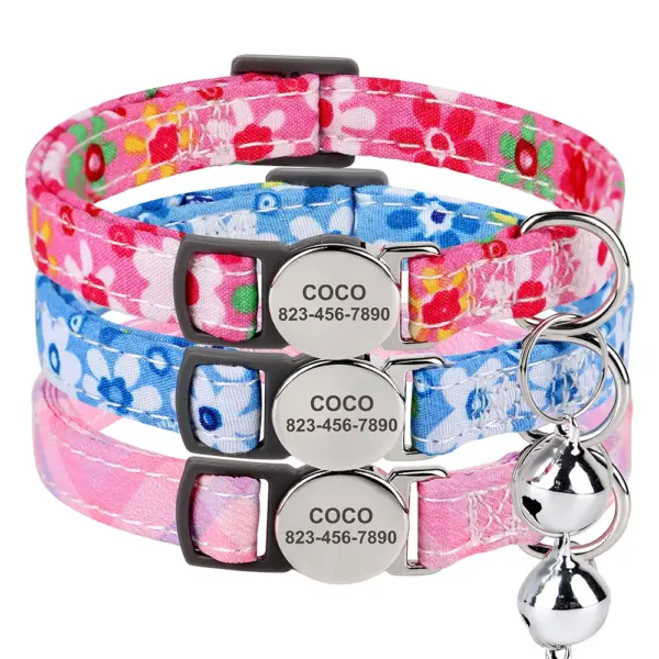 Personalisiertes Nylon-Katzenhalsband mit Schnellverschluss für Welpen und Katzen, Sicherheitshalsbänder für Haustiere, Kätzchen, kostenlos graviert, verstellbar - Image 15