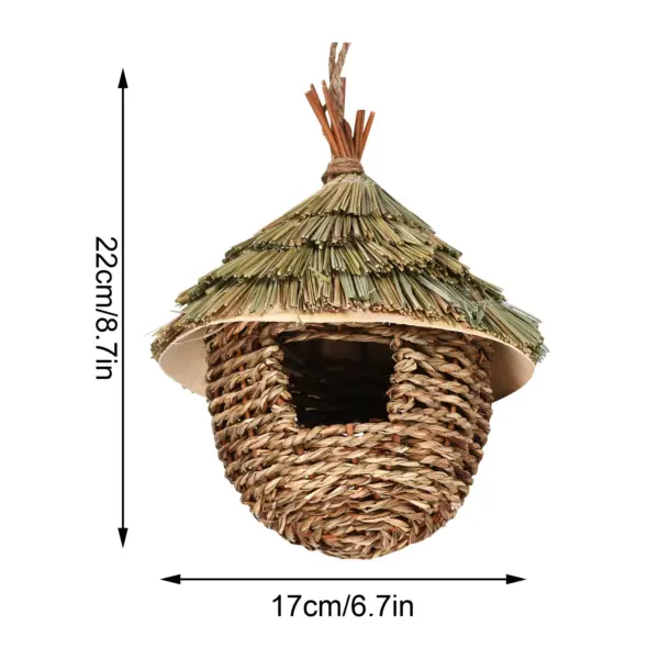 Birds Nest Bird Cage Natural Grass Egg Cage Bird House Outdoor Decorative Weaved Hanging Parrot Nest Houses Pet Bedroom - Image 3