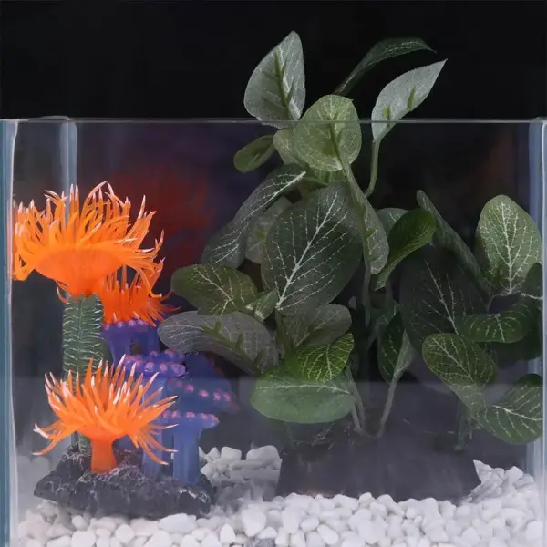 Realistic Faux Silk Aquarium Ficus Tree Fish Tank Grass Fake Artificial Plants Plastic Decor Ornament Artificial Aquarium Plants - Image 3