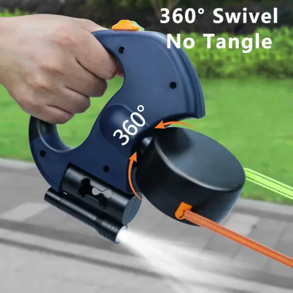 Retractable Dual Doggie Leash with LED Light, 360 Swivel No Tangle for Each Dog Independent Braking with 3M Reflective Leads - Image 2