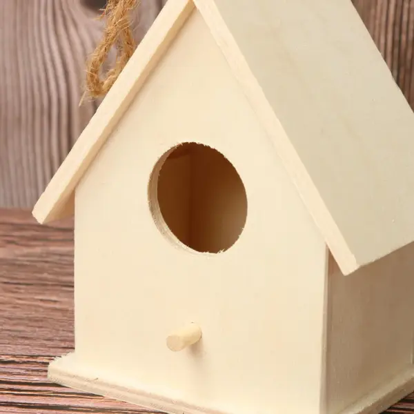 Wooden Mini Bird Cage Outdoor Hanging Birdhouse Box Garden Bird Cages Home Yard Decoration Bird Products Wooden Bird Parrot Nest - Image 13