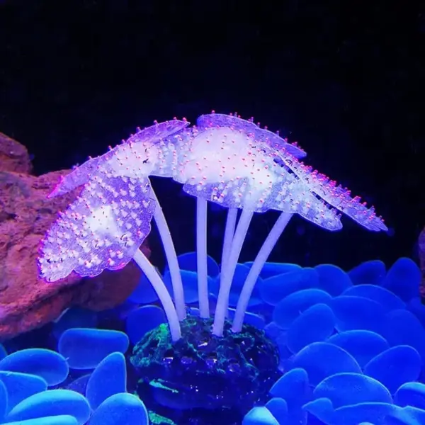 Aquarium Zubehör Anemone Unkraut Fisch Zubehör Kunststoff dekorieren Dekoration simulieren künstlich leuchtende Pflanzen Wasser - Image 11