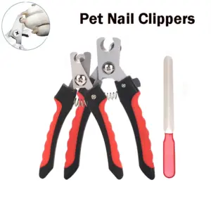 Haustier-Nagelknipser mit Sichel, großer Hunde-Nagelknipser, Edelstahl-Pflegeschere, Nagelknipser, multifunktionale Teddy-Katze