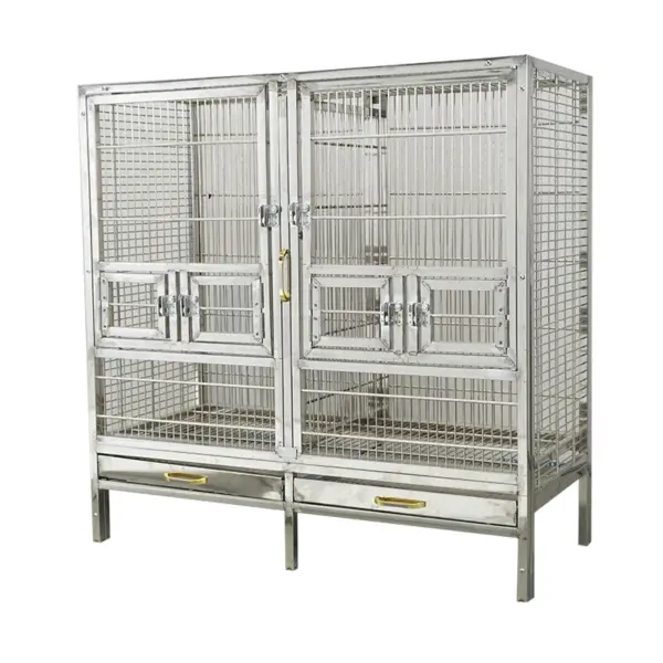 Love Bird Double Cage Stainless Steel Large Vintage Bird Cage Jaulas De Cotorras Luxury Pet Bird Parrot Macaw Breeding Cage - Image 7