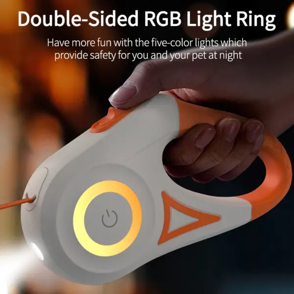 ROJECO 5M Retractable Dog Leash Automatic LED Light Luminous Roulette Leash Rope For Dogs Adjustable Pets Dog Walk Running Leads - Image 6