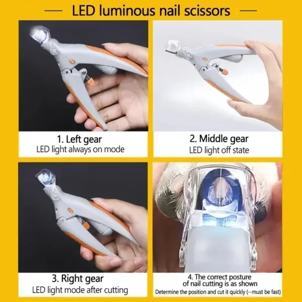 Professionelle Pet Nagel Clipper Schere Mit LED Licht Katze Hund Nagel Clippers Werkzeug Schere Nagel Toeclaw Cutter Schere Pet Suppl - Image 6
