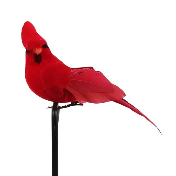 Hot 2pcs Simulation Feather Birds with Clips for Garden Lawn Tree Decor Handicraft Red Birds Figurines Home Decoration - Image 6