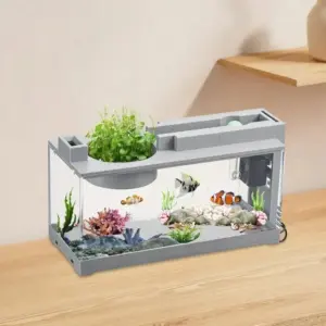 Kleines Aquarium, kreativer Nachahmungsstein, Landschaftsbau, Aquarium mit Filter, geräuschlose Wasserpumpe, Heim-Aquarium-Zubehör, Zubehör