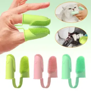 Pet Zwei-finger Zahnbürste Hund Katze Pet Liefert Zähne Reinigung Finger Set Oral Reinigung Werkzeuge Pet Zwei-finger zahnbürste Hund Katze