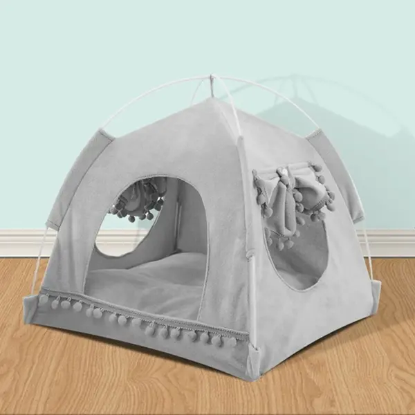 Katzenbett, faltbar, Katzenzelt, Hundebett, Kätzchen, Hundekorb, Betten, niedliche Katzenhäuser, Heimkissen, Haustierhütte, Produkte, süße Prinzessin - Image 14