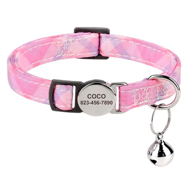 Personalisiertes Nylon-Katzenhalsband mit Schnellverschluss für Welpen und Katzen, Sicherheitshalsbänder für Haustiere, Kätzchen, kostenlos graviert, verstellbar - Image 10