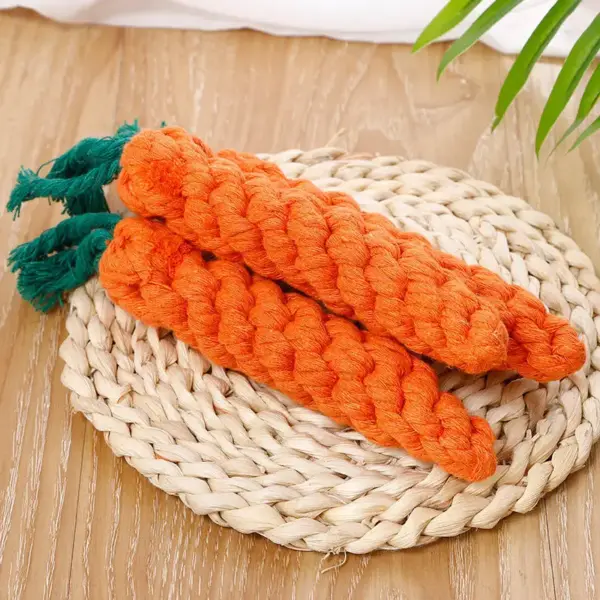 1pc Haustier Knoten Spielzeug für Hund und Katze Karotte Form Hund Kauen Spielzeug Baumwolle Seil Spielzeug für Indoor Hunde katze Spielzeug Hund Zubehör - Image 4