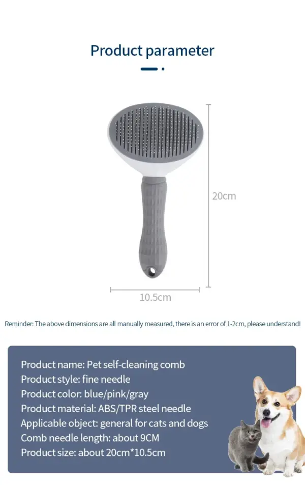 Pet Cat Hair Brush Dog Comb Grooming And Care Cat Brush Stainless Steel Comb For Long Hair Dog Cleaning Pets Cat Dog Accessories - Image 10