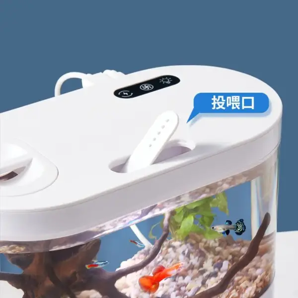 USB Mini Desktop Aquarium Built-in Water Pump / LED light / Filter Self circulation and self circulation goldfish tank - Image 11