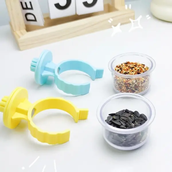 2Pieces Plastic Bird Feeders Lovebird Drinking Cup For Parrots And Budgies .Y1QB - Image 3
