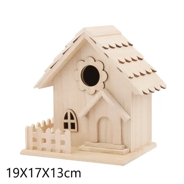 Wooden Mini Bird Cage Outdoor Hanging Birdhouse Box Garden Bird Cages Home Yard Decoration Bird Products Wooden Bird Parrot Nest - Image 9