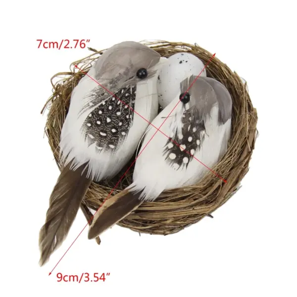 Artificial Birds and Bird Nest and Bird Egg Set Miniature Ornament for Home Garden Party Lawn Decoration Dropsale - Image 6