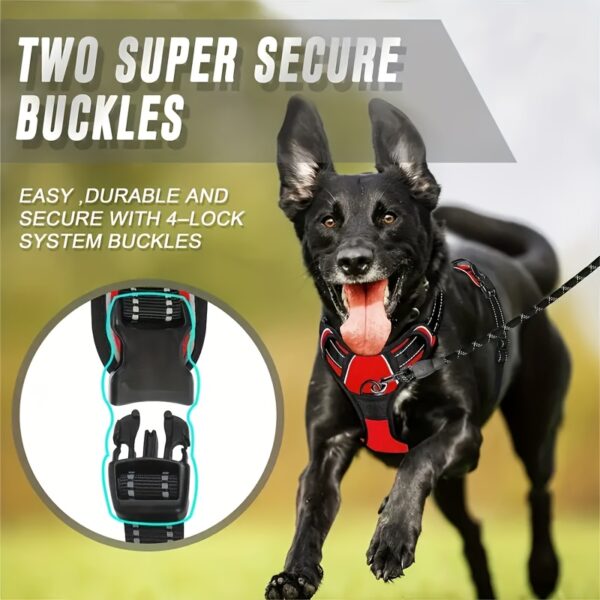 Adjustable No-Pull Dog Harness with Padded Vest and Dual Leash Clips - Prevents Choking and Provides Comfortable Walking Experience - Image 8