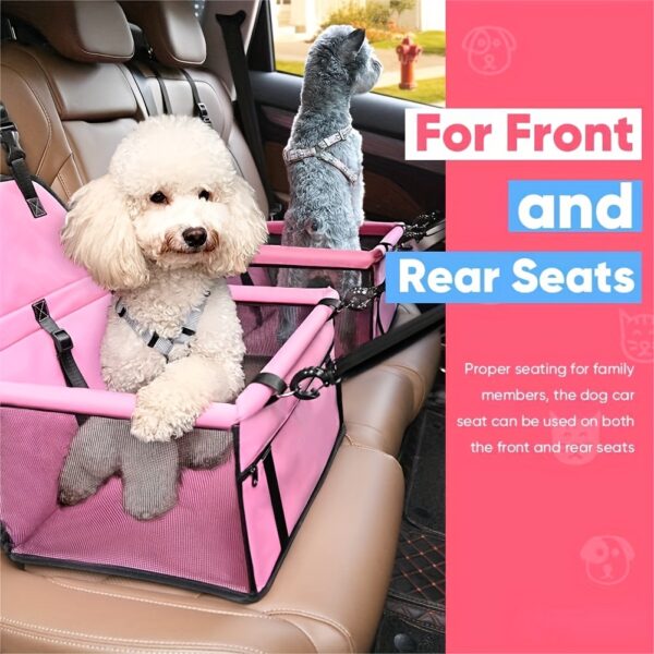Pet Car Booster Seat For Dog Cat Portable And Breathable Bag With Seat Belt Dog Carrier Safety Stable For Travel Look Out With Clip On Leash With PVC Tube Christmas Gift - Image 8