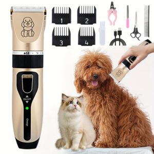 USB Rechargeable Pet Grooming Kit - Electric Hair Trimmer for Dogs & Cats, Low Noise, Portable Clippers
