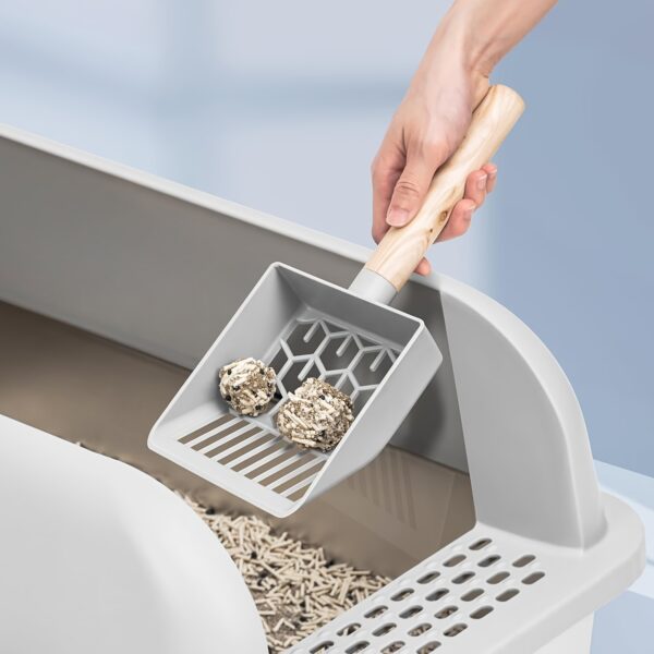 Extra Large Stainless Steel Cat Litter Enclosure - Secure, Spill-Proof Design for Big Cats - High-Walled, Non-Sticky & Anti-Leakage Metal Pan with Odor Control, Effortless Cleaning - Image 8