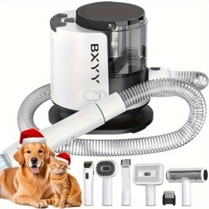 12000Pa Pet Grooming Kit & Vacuum - Ultimate Shedding Solution with 6 Tools, 1.5L Capacity, 99% Hair Removal Efficiency for Easy Dog Grooming - Perfect for Pet Owners with Heavy Shedding Breeds