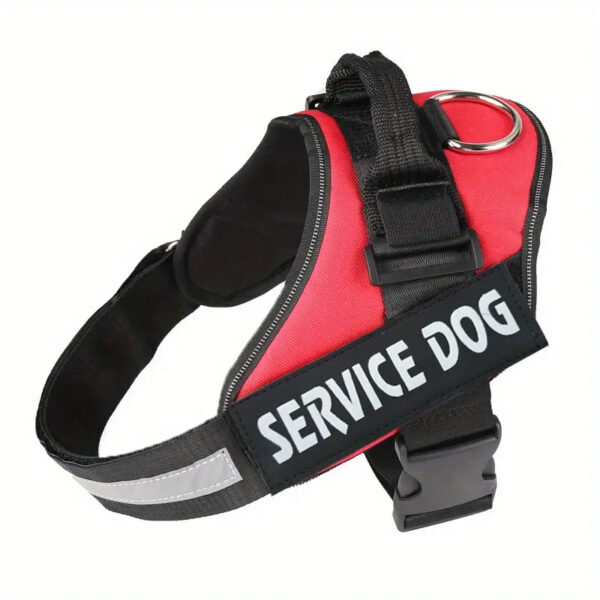 1pc Service Dog Vest Harness with Handle, Adjustable Polyester Pet Carrier for Outdoor Use, Graphic Pattern, No Battery Required, Outdoor Pet Gear | Reflective Dog Vest | Sturdy Handle Feature - Image 13
