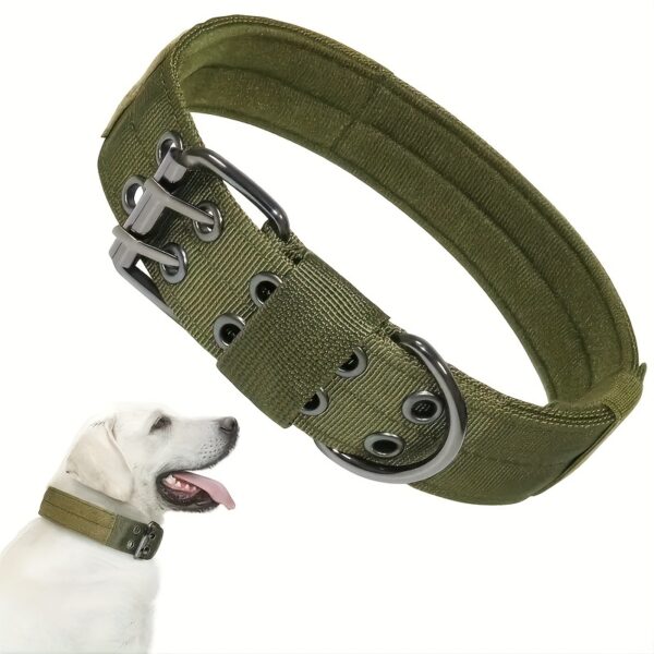 1pc Heavy Duty Nylon Tactical Pet Dog Collar - Adjustable and Durable for Large Dogs - Image 9