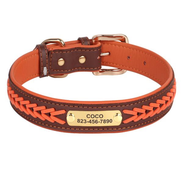 Personalized Engraved Braided Dog ID Tag Collar - Adjustable, Customizable with Name & Contact Info for Small to Large Breeds (Pitbull, French Bulldog) - Red & Black Design, Dog Collar | Stylish Dog Collar | Dog Collar - Image 9