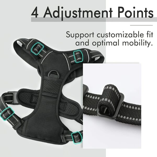 Adjustable No-Pull Dog Harness with Padded Vest and Dual Leash Clips - Prevents Choking and Provides Comfortable Walking Experience - Image 41