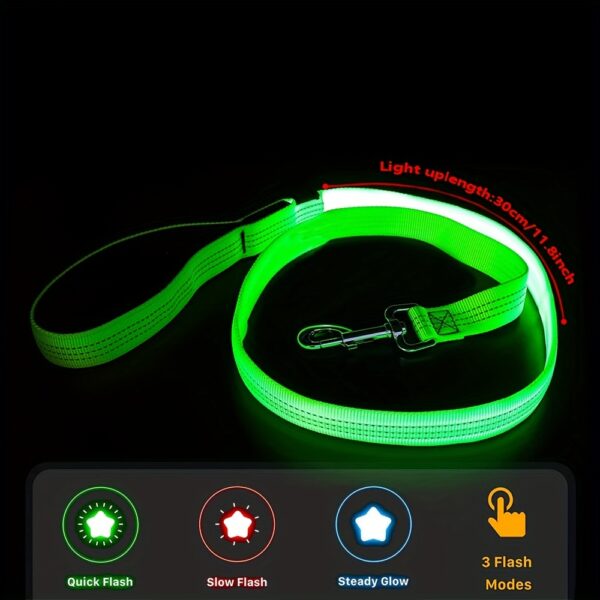 Secure Night Walks: Enhanced Visibility Glow & LED Dog Leash, Durable and Stylish for Your Pet's Safety and Comfort - Image 6