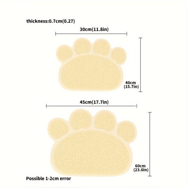 1pc Pet Cat Litter Pad With Paw Shape, Cat Litter Box Mat, Cat Bed Toilet Anti-slip Splash-proof Cat Pad - Image 9