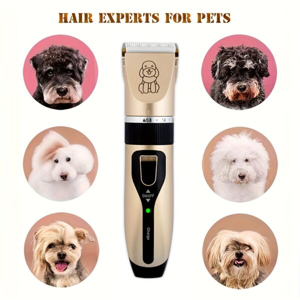 USB Rechargeable Pet Grooming Kit - Electric Hair Trimmer for Dogs & Cats, Low Noise, Portable Clippers - Image 4